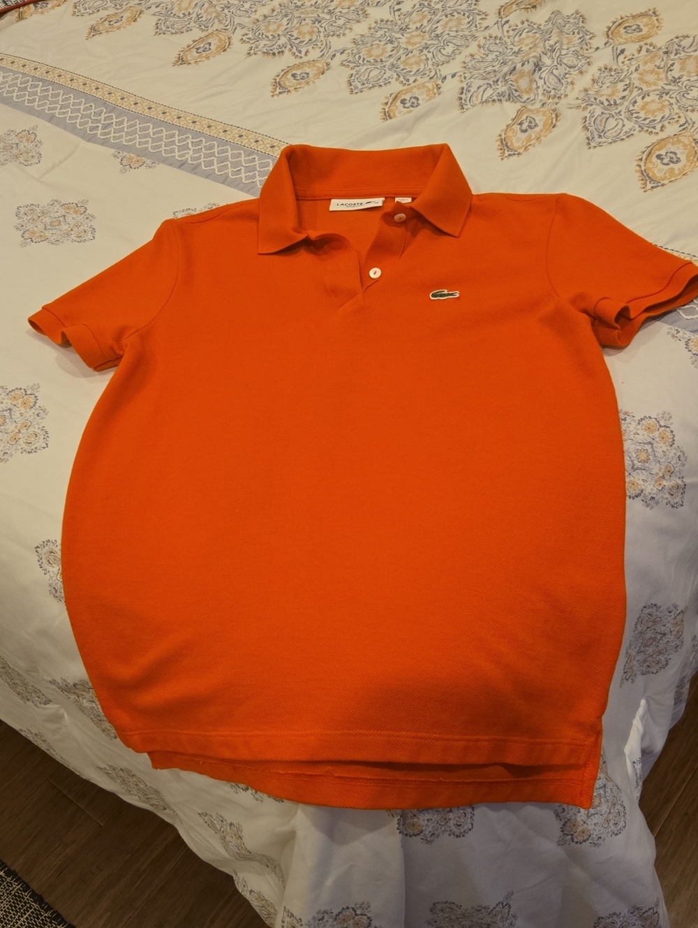 Lacoste Bright Orange Short-Sleeve Polo Shirt